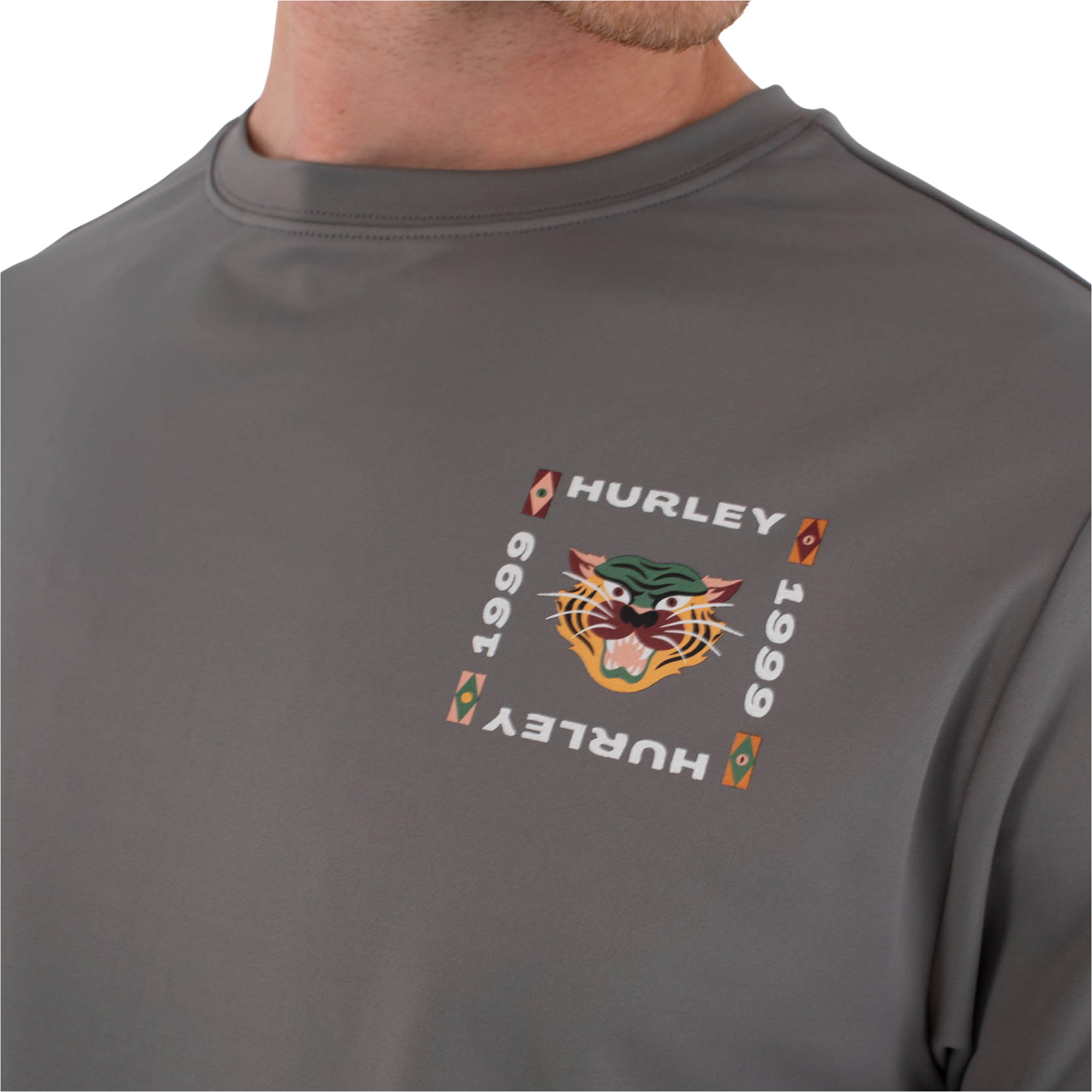 2026 Hurley Mens Regular Bolud Short Sleeve Rash Vest MLEU00005 - Dark Stone Grey